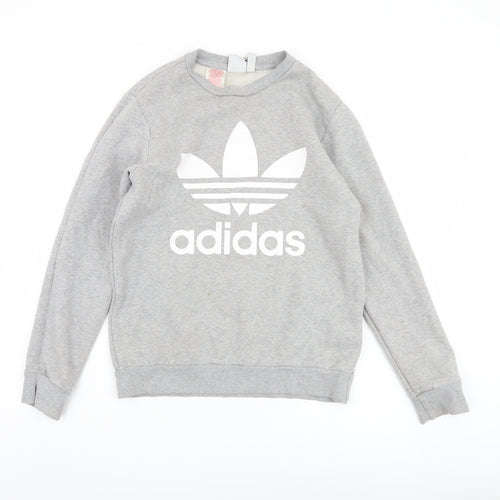 Adidas Unisex Kids Grey Pullover Sweatshirt 13-14 Years
