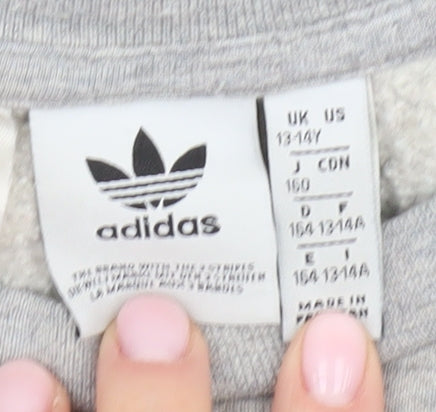Adidas Unisex Kids Grey Pullover Sweatshirt 13-14 Years