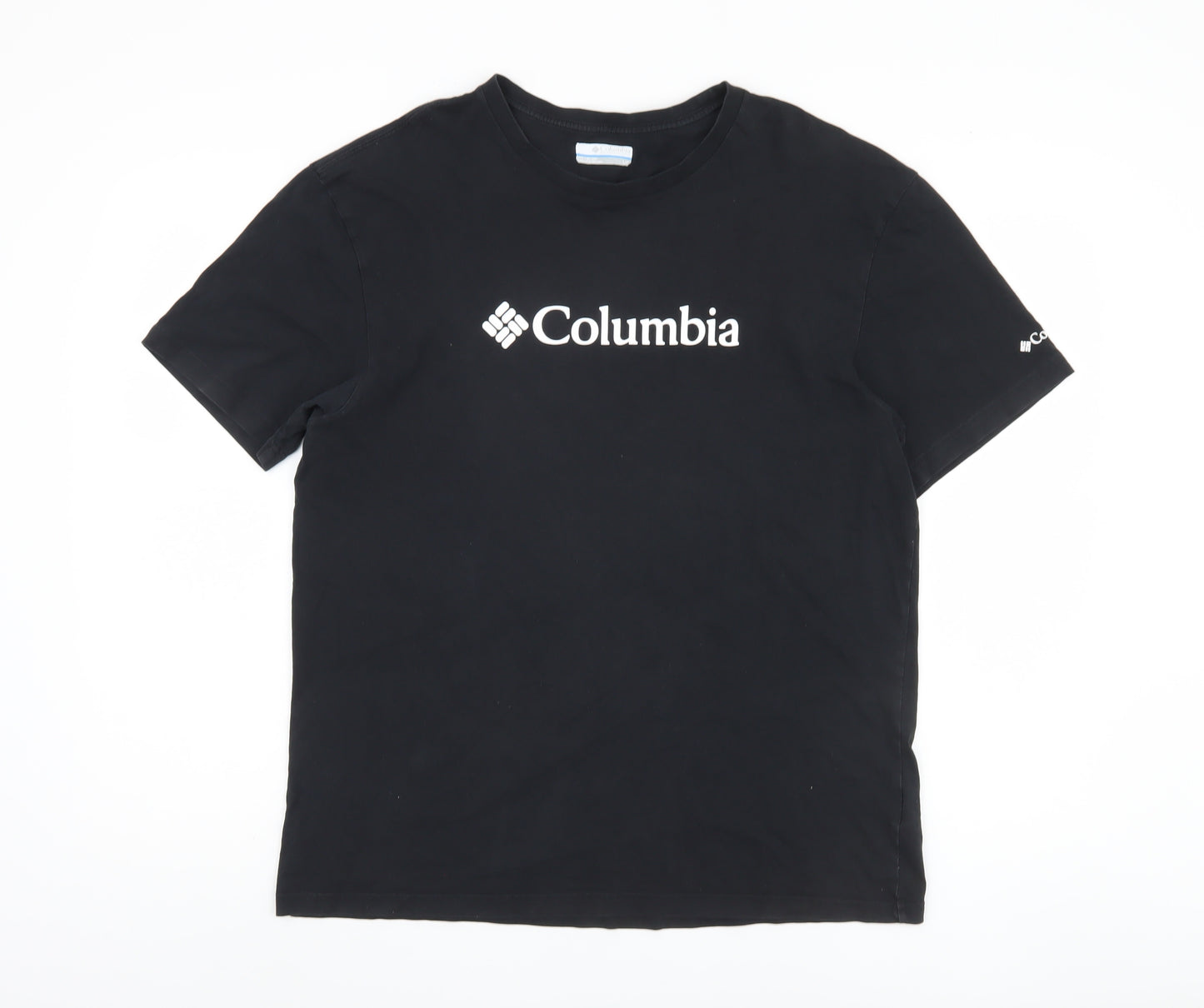 Columbia Men's Black Cotton Logo T-Shirt, L, Short Sleeve