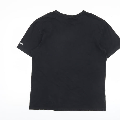 Columbia Men's Black Cotton Logo T-Shirt, L, Short Sleeve
