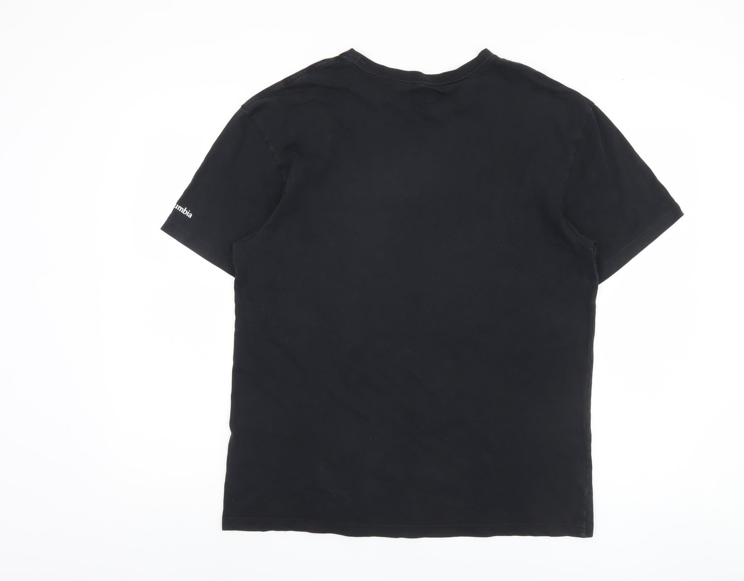 Columbia Men's Black Cotton Logo T-Shirt, L, Short Sleeve