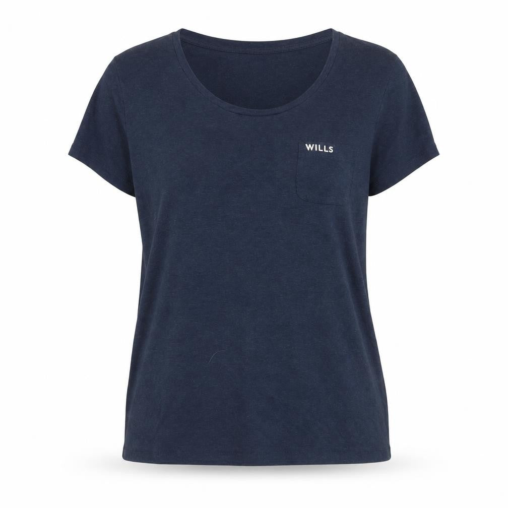 Front view of Jack Wills Women's Blue T-Shirt -, size 12, Easy Care