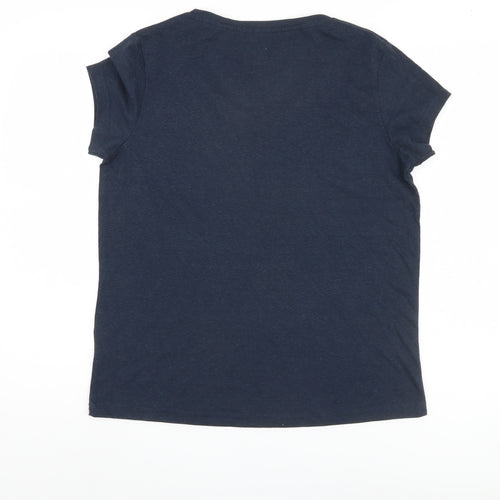 Jack Wills Women's Blue T-Shirt - Size 12, Easy Care