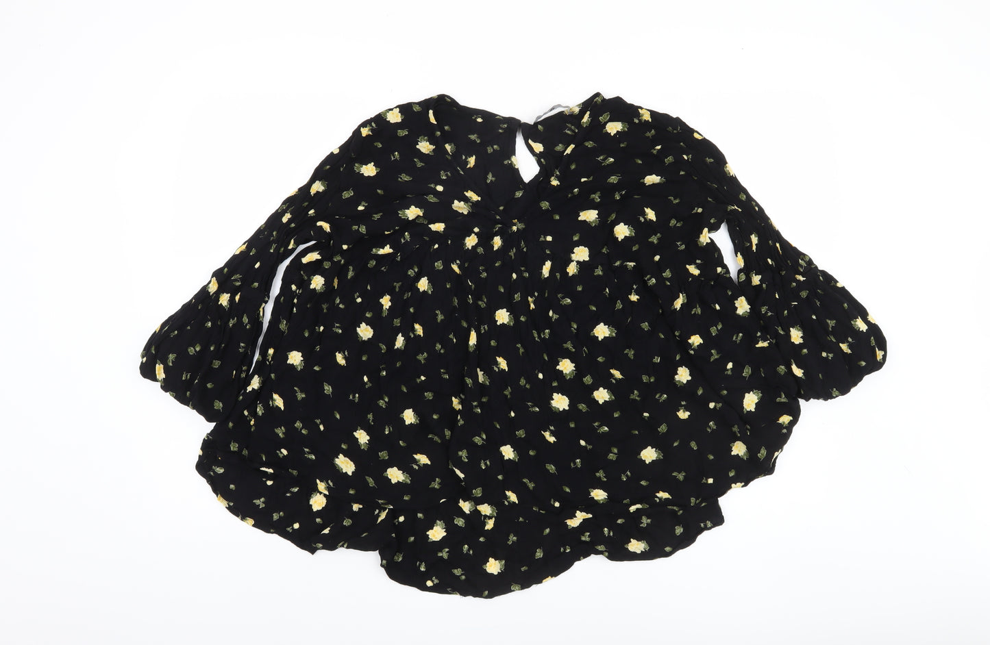 Very Women's Black Floral Tunic Blouse, Size 20