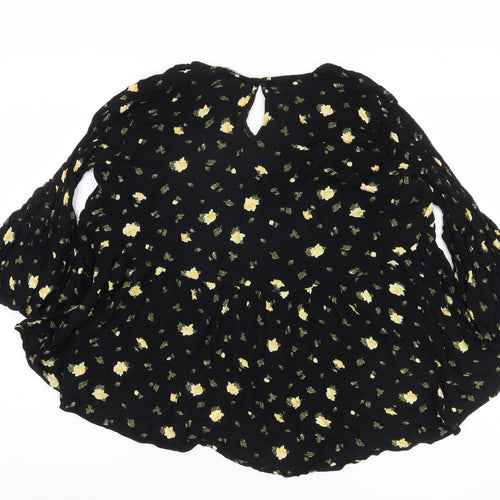 Very Women's Black Floral Tunic Blouse, Size 20