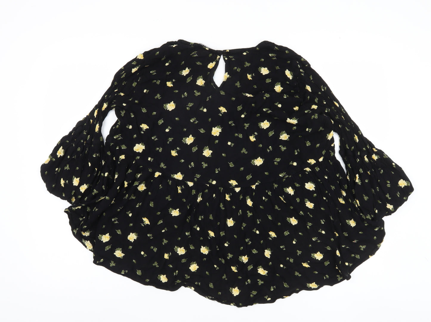 Very Women's Black Floral Tunic Blouse, Size 20