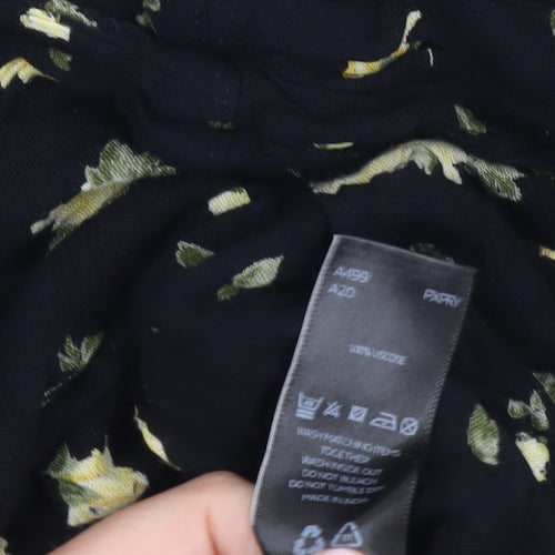 Very Women's Black Floral Tunic Blouse, Size 20