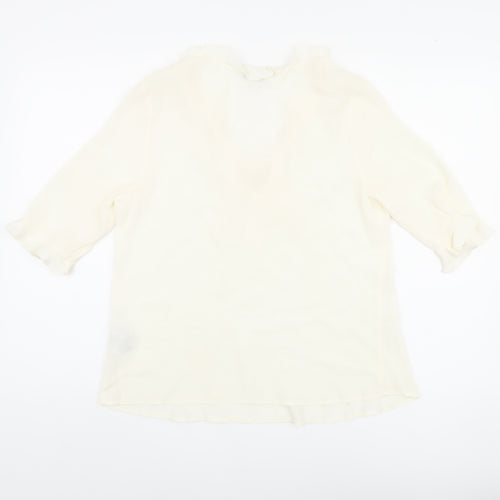 Marks & Spencer Ivory 3/4 Sleeve Tunic Blouse, Size 8