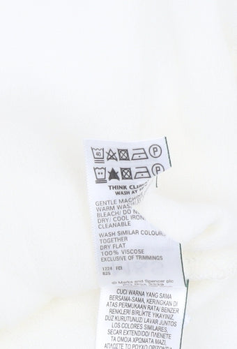 Marks & Spencer Ivory 3/4 Sleeve Tunic Blouse, Size 8