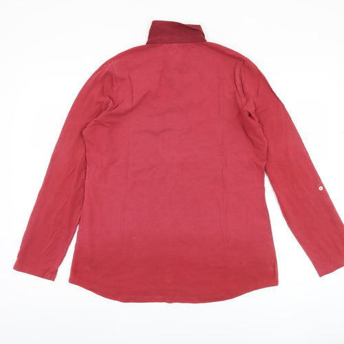 Lands' End Women's Red Collared Button-Up M
