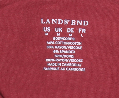 Lands' End Women's Red Collared Button-Up M