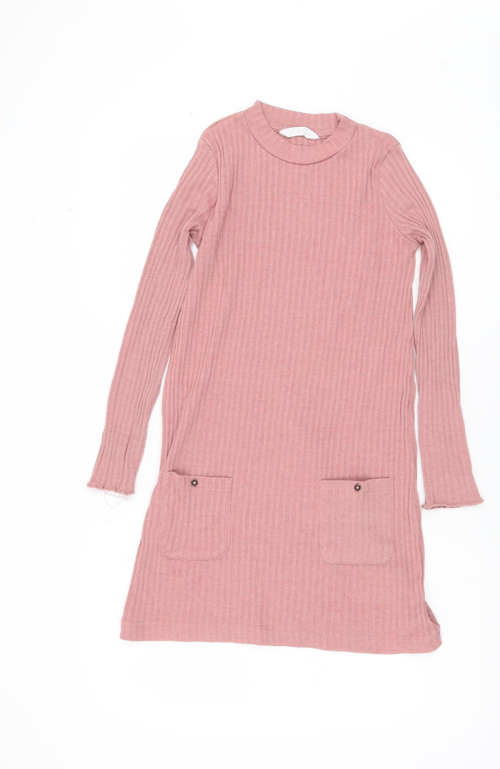 MNG Girls Pink Tunic Jumper, Size 30, Knit High Neck