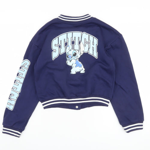 Disney Girls Blue Stitch Varsity Jacket 11-12 Years