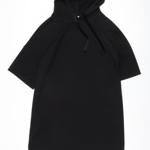 Jacqueline de Yong Women's Black Hooded Jumper Dress M