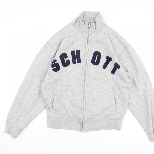 Schott Women's Grey Cotton Basic Jacket M