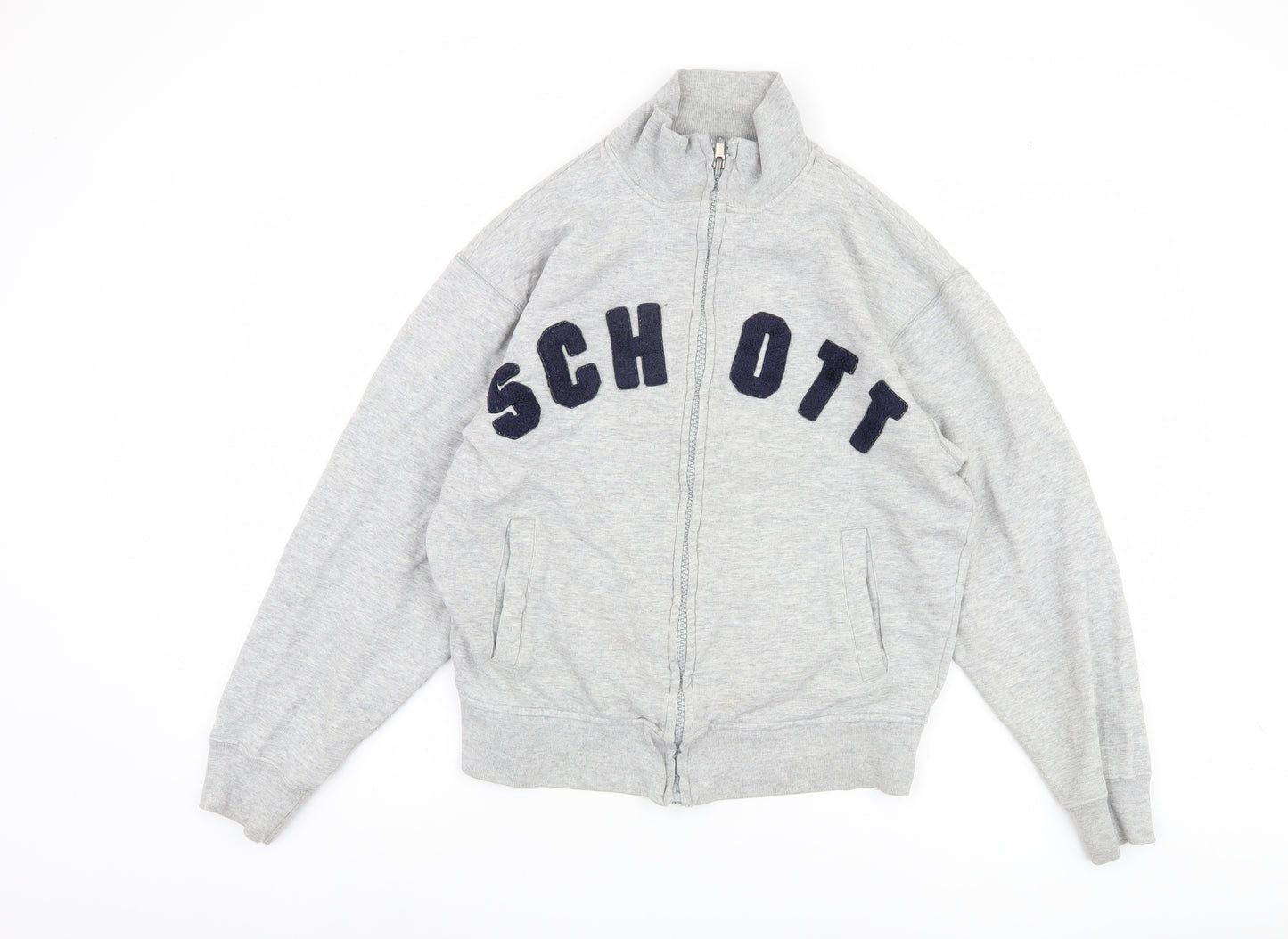 Schott Women's Grey Cotton Basic Jacket M
