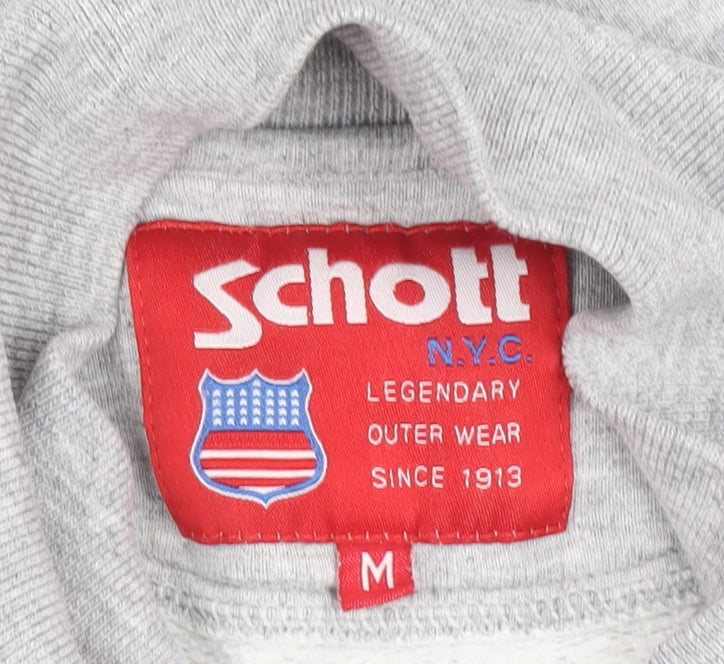 Schott Women's Grey Cotton Basic Jacket M