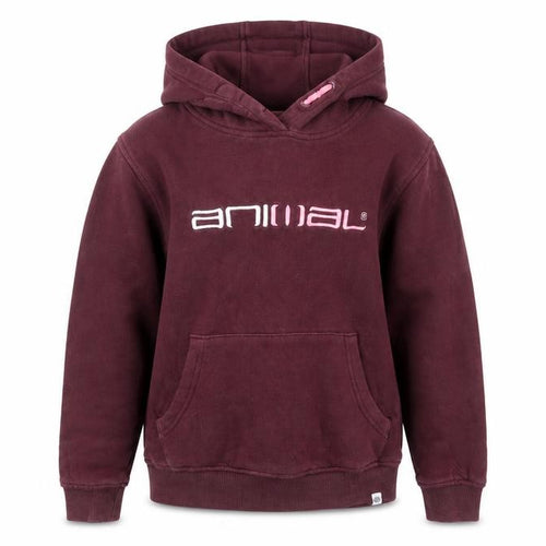 Animal Girls Burgundy Hoodie 7-8 Years Pullover Logo