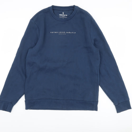 Red Tape Men's Blue Graphic Print Sweatshirt L