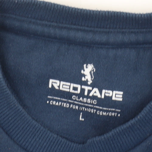 Red Tape Men's Blue Graphic Print Sweatshirt L