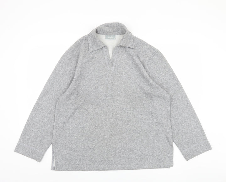 Wallis Women's Grey Collared Blouse Size 16