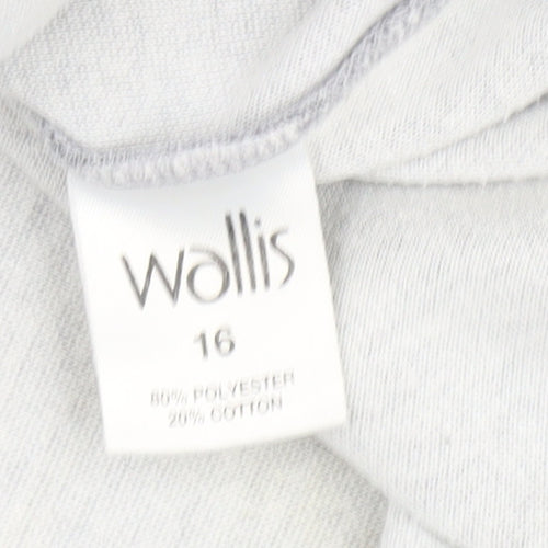 Wallis Women's Grey Collared Blouse Size 16