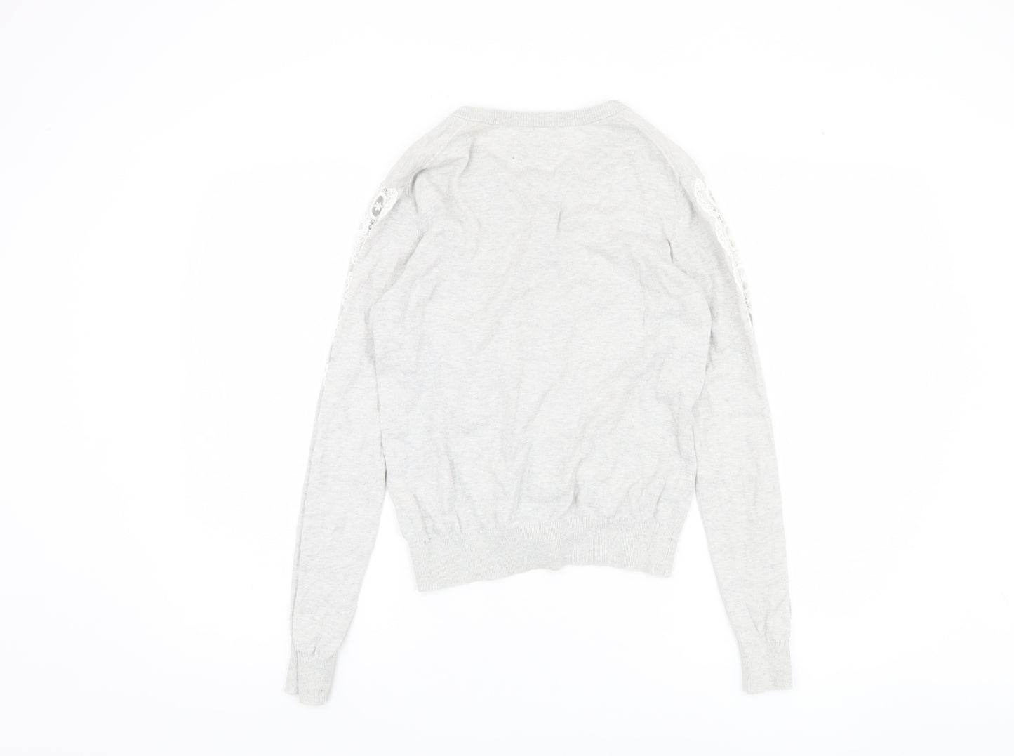Jack Wills Women's Grey Cardigan Size 10, Button Accents