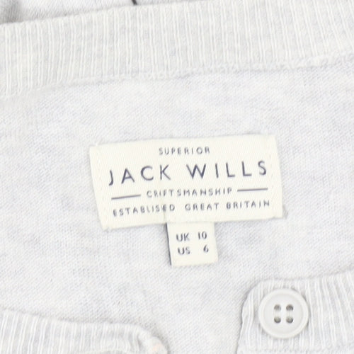 Jack Wills Women's Grey Cardigan Size 10, Button Accents