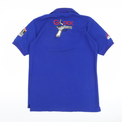 Medallion Men's Blue Graphic Polo Shirt, L