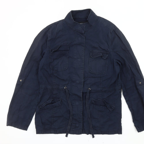 Dorothy Perkins Women's Blue Military Jacket Size 16
