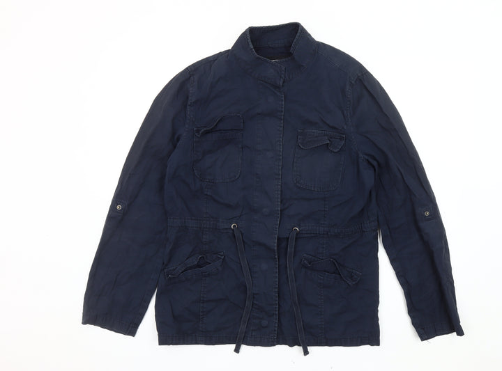 Dorothy Perkins Women's Blue Military Jacket Size 16