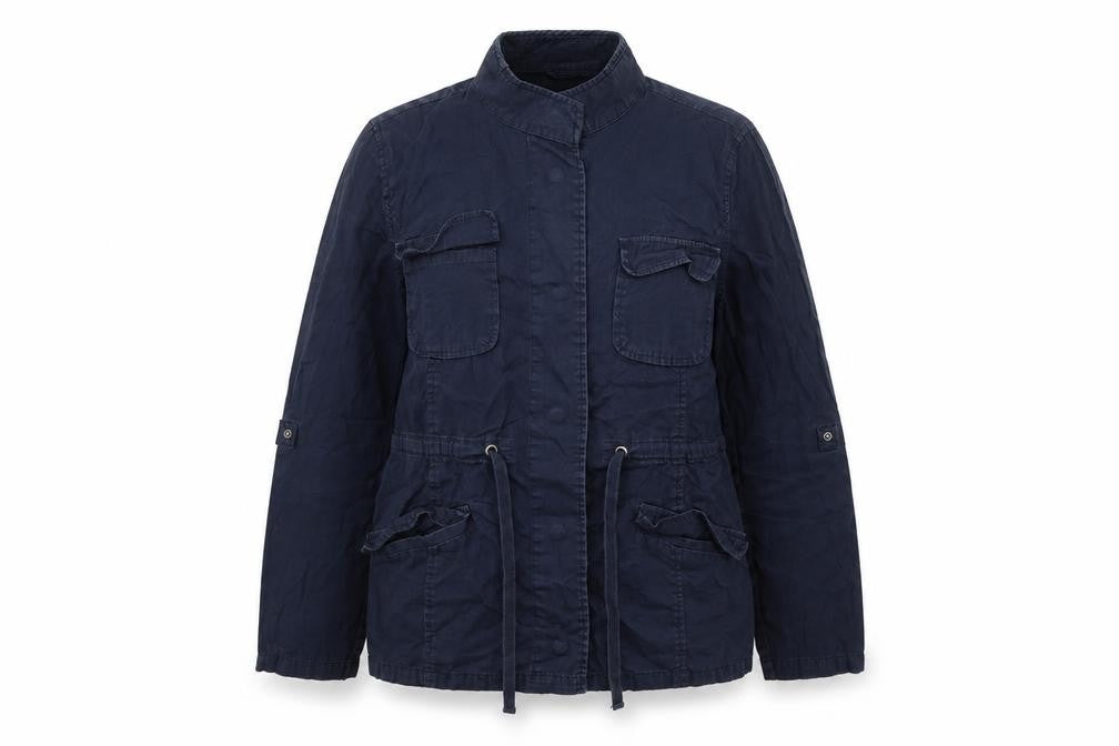 Front view of Dorothy Perkins Women's Blue Military Jacket, size 16