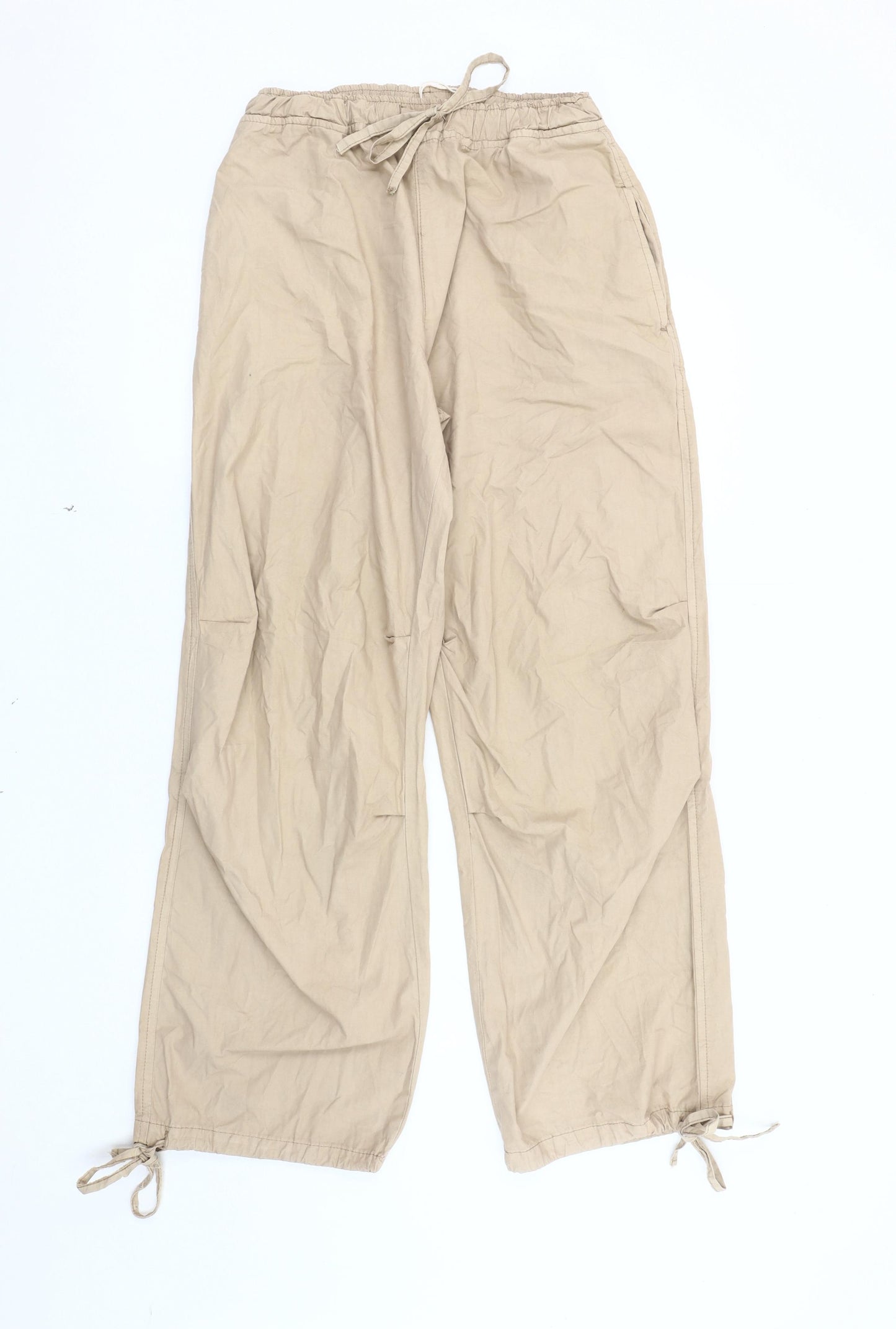 STR Women's Beige Cargo Trousers, M, Casual, Cotton