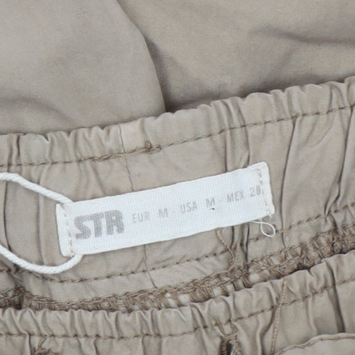 STR Women's Beige Cargo Trousers, M, Casual, Cotton