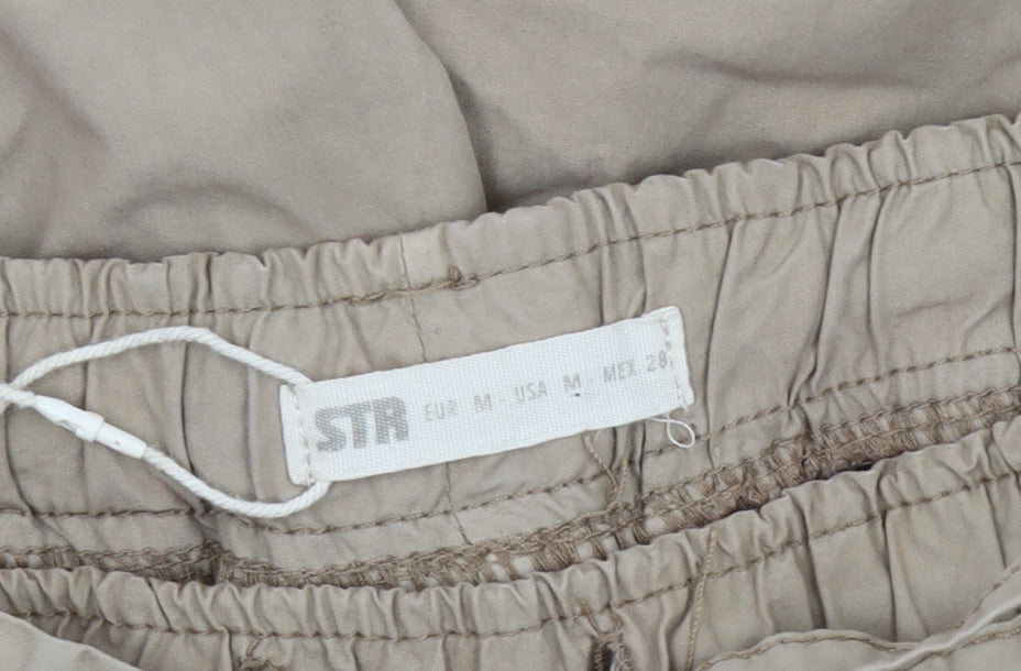 STR Women's Beige Cargo Trousers, M, Casual, Cotton