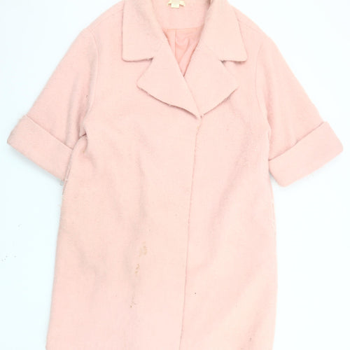H&M Women’s Pink 3/4 Sleeve Mid-Length Coat 16