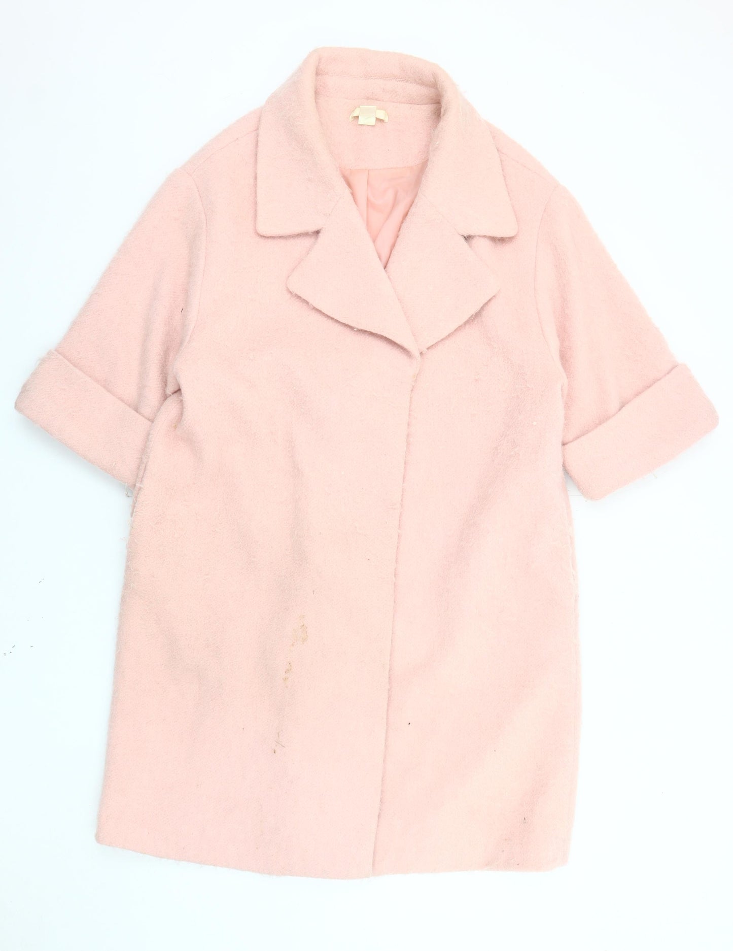 H&M Women’s Pink 3/4 Sleeve Mid-Length Coat 16