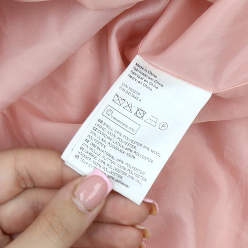 H&M Women’s Pink 3/4 Sleeve Mid-Length Coat 16