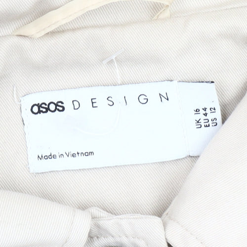 ASOS DESIGN Women's Beige Trench Coat Size 16