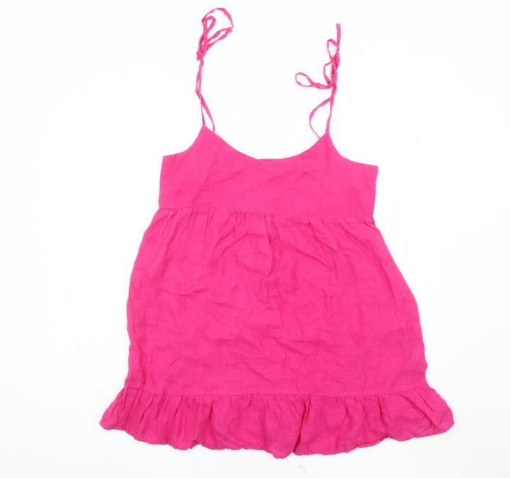 Zara Women's Pink Linen Camisole Tank M Summer