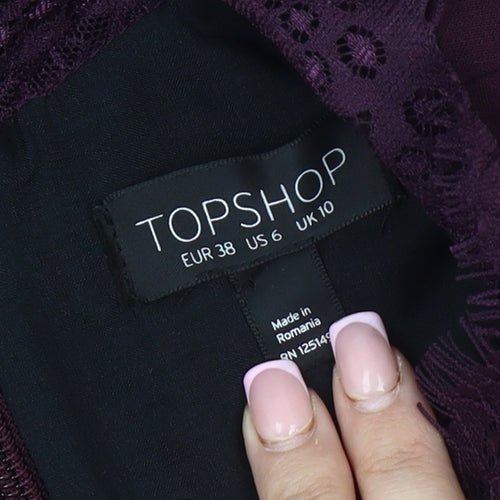 Topshop Women's Purple Shift Dress Size 10