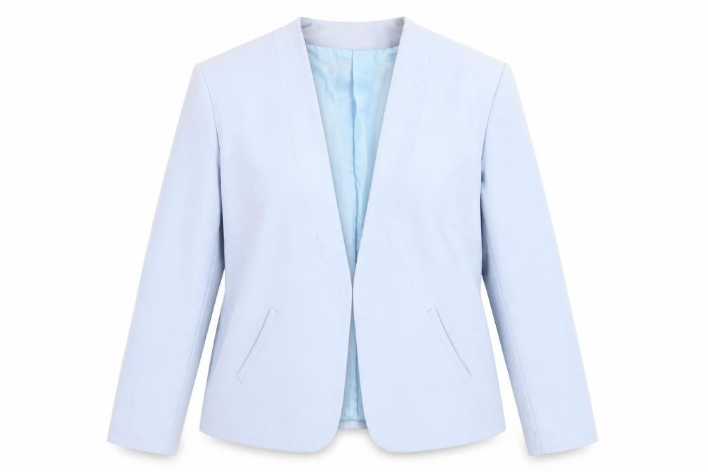Front view of ASOS Women's Blue Blazer -, size 18, Regular Fit