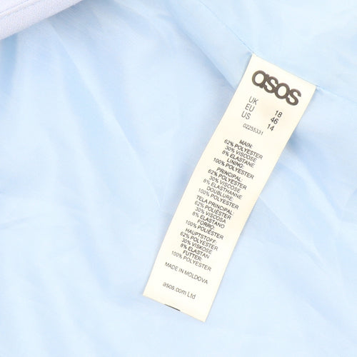 ASOS Women's Blue Blazer - Size 18, Regular Fit