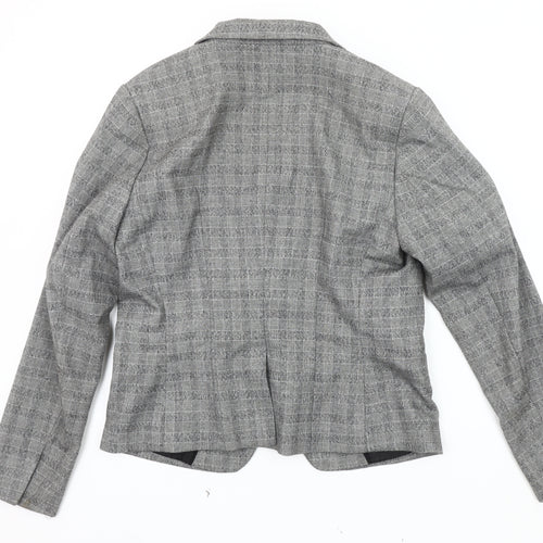 H&M Grey Women's Checked Blazer Size 14