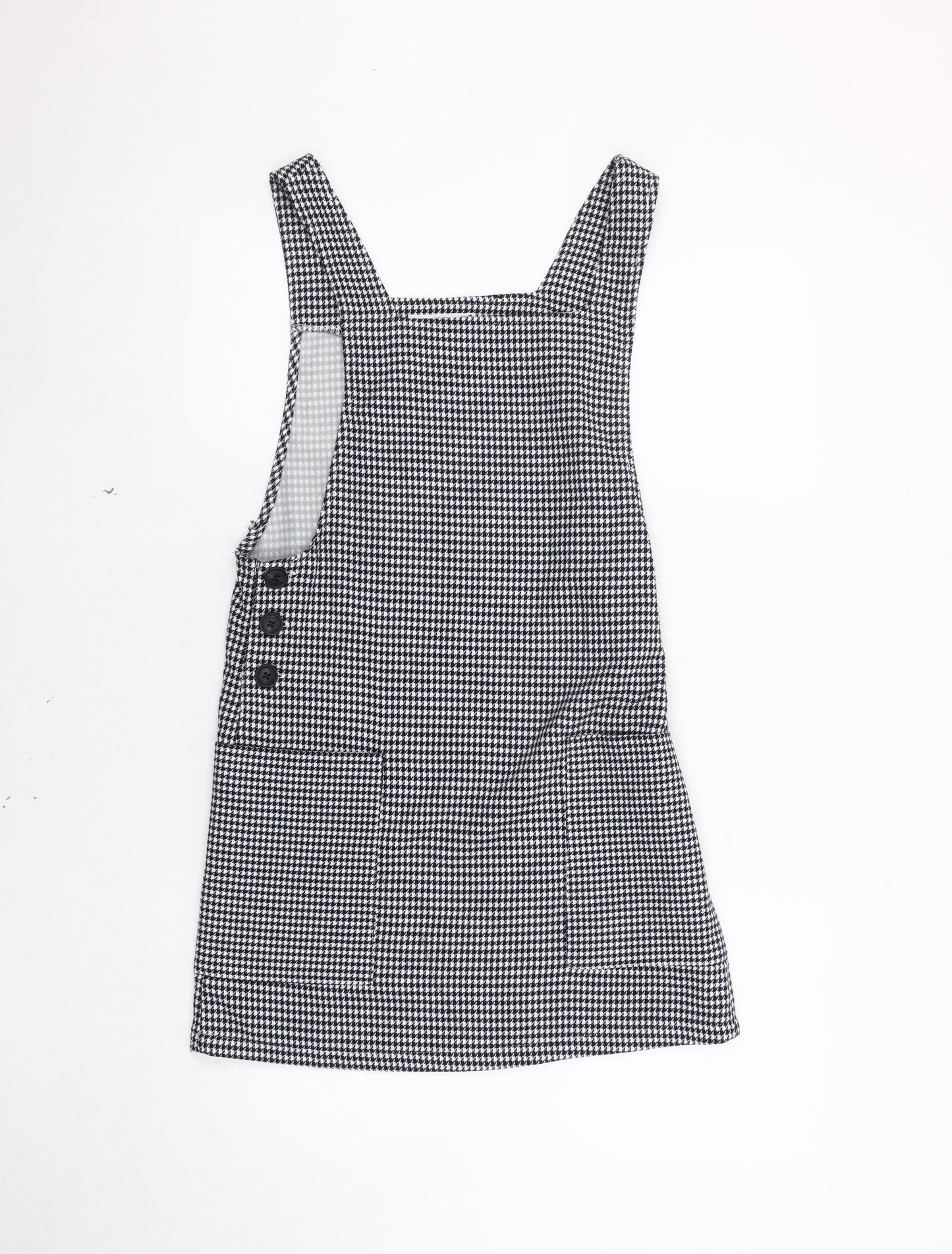 MNG Women's Blue Houndstooth Pinafore Dress Size 6