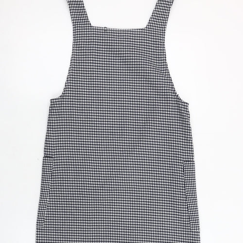 MNG Women's Blue Houndstooth Pinafore Dress Size 6