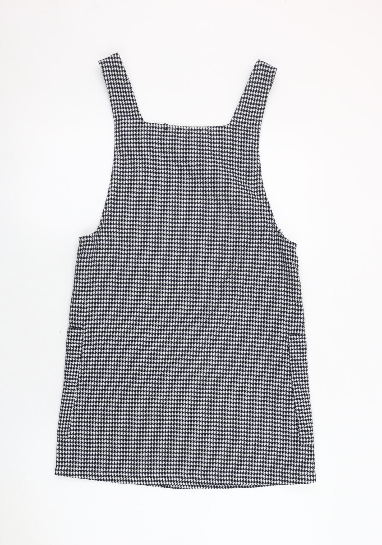 MNG Women's Blue Houndstooth Pinafore Dress Size 6