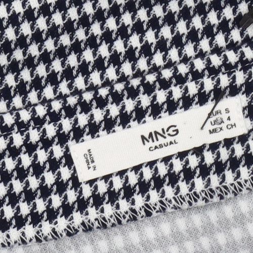 MNG Women's Blue Houndstooth Pinafore Dress Size 6