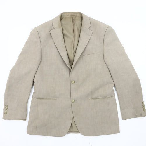 Greenwoods Men's Beige Blazer, 40S Polyester, Excellent