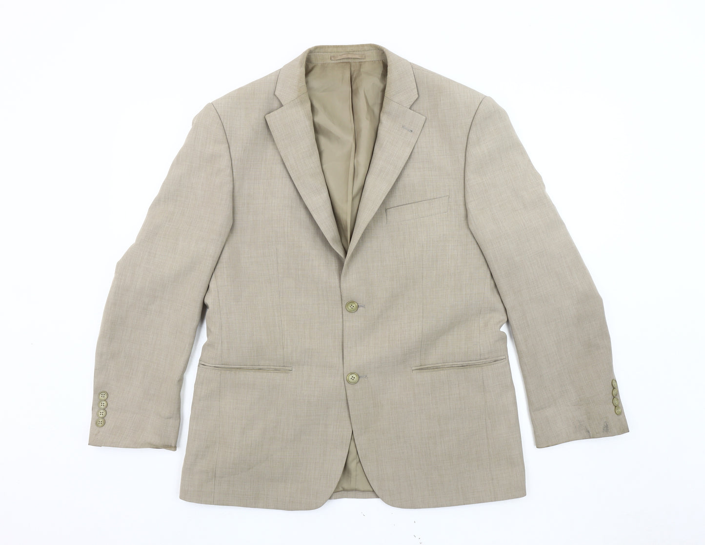 Greenwoods Men's Beige Blazer, 40S Polyester, Excellent